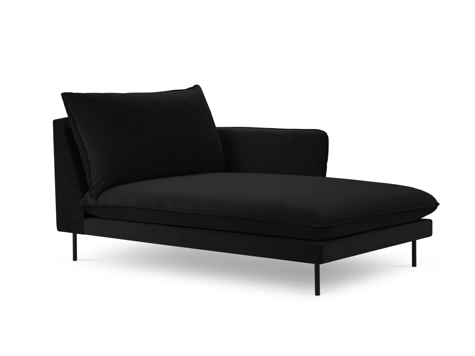 Vienna — Chaise Longue Black (Bluvel 19) Must metall, parempoolne