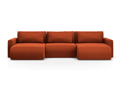 Belfast — Panoramic Sofa Auburn (Magic Velvet 2285) Black Plastic