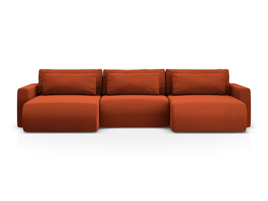 Belfast — Panoraminė sofa „Auburn“ (Magic Velvet 2285) Juoda plastikinė