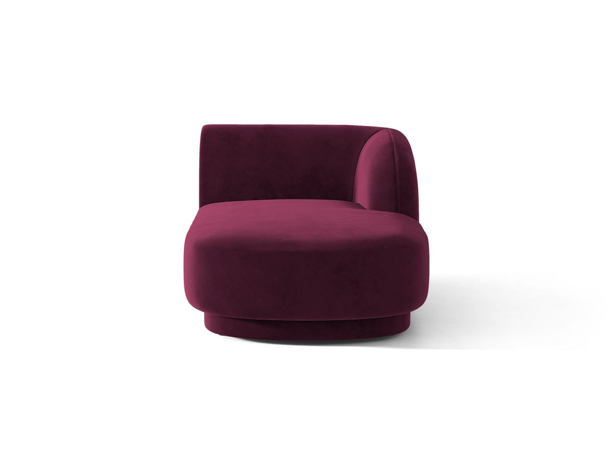 Miley — Chaise Longue Burgundy (Venus 2932) Black Plastic Right
