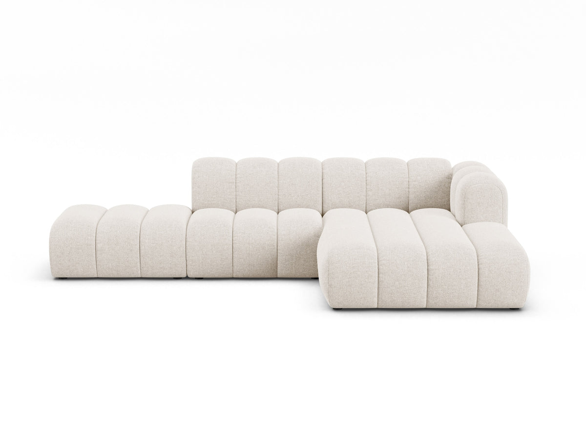 Lupine — Corner Sofa Light Beige (Eden 2 Pearl) Black Plastic Right