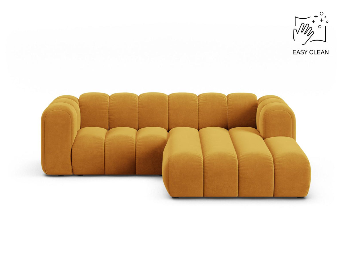 Lupine — Corner Sofa Yellow (Venus 2917) Black Plastic Right