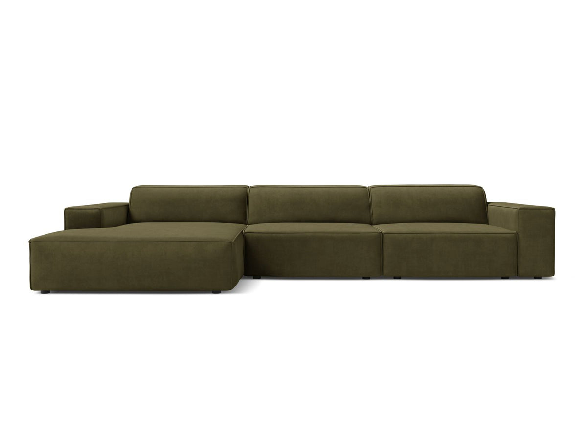 Jodie — Corner Sofa (284x162x77 cm) Green (Bluvel 77) Left