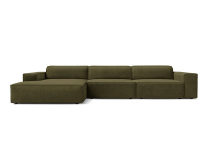 Jodie — Corner Sofa (284x162x77 cm) Green (Bluvel 77) Left