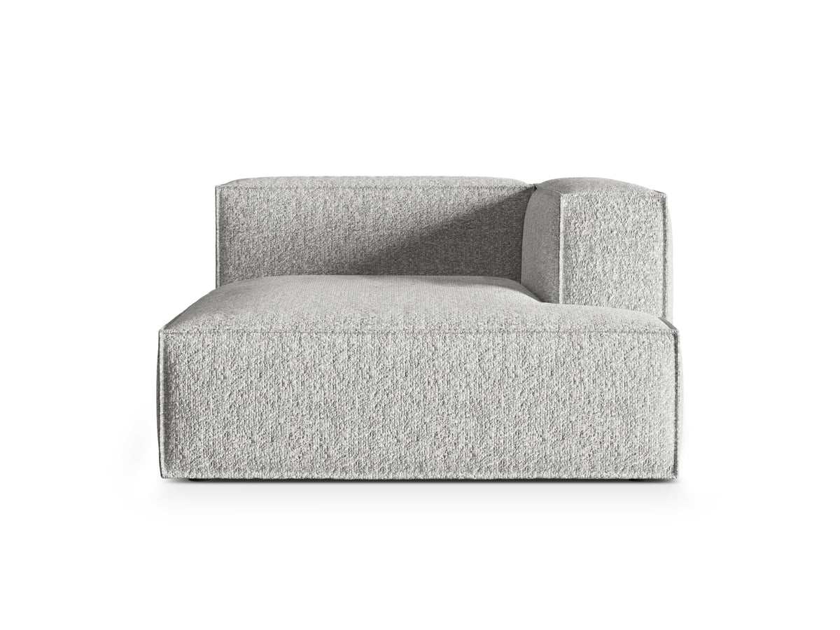 Nuria — Chaise Longue Silver (Monet Silver) Black Plastic Right