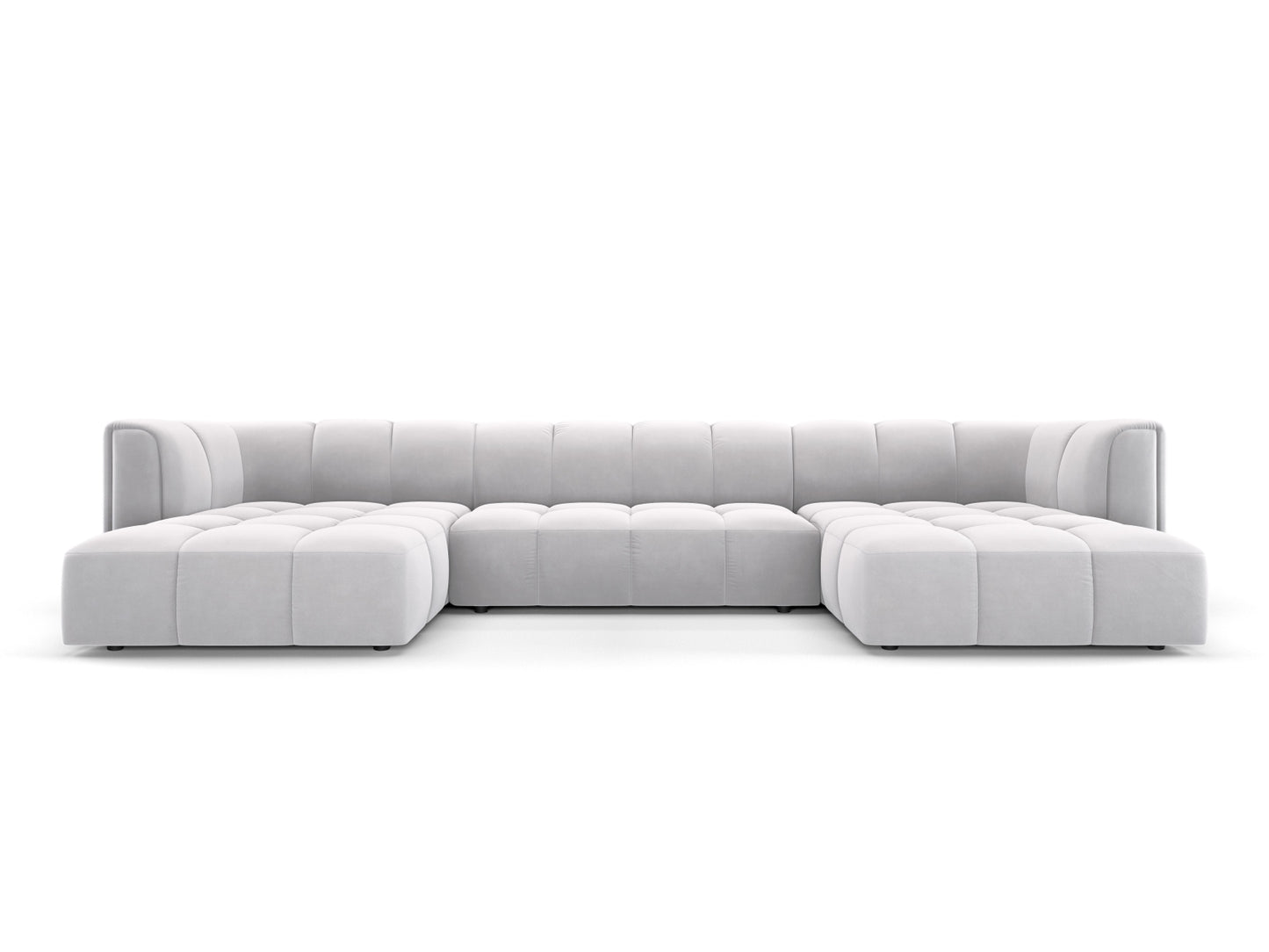 Moritz — Panoramic Sofa Silver (Bluvel 03) Black Plastic