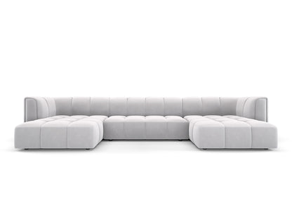 Moritz — Panoramic Sofa Silver (Bluvel 03) Black Plastic