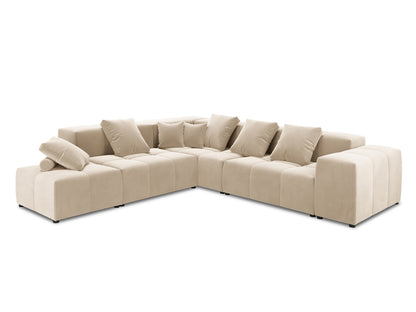 Rome — Corner Sofa Beige (Salvador 1) Black Plastic