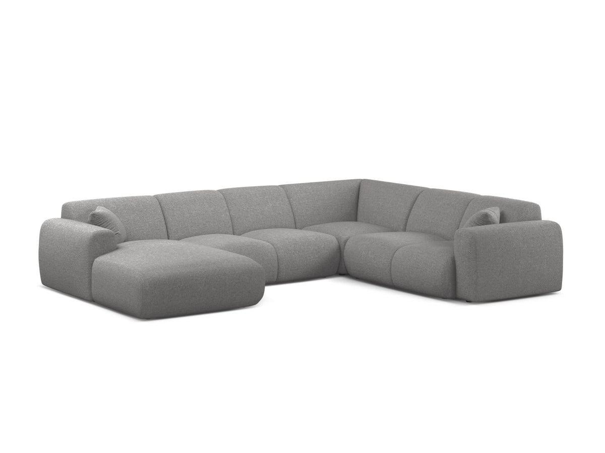 Molino — Panoramic Sofa Light Grey (Eden 18 Grey) Black Plastic Right