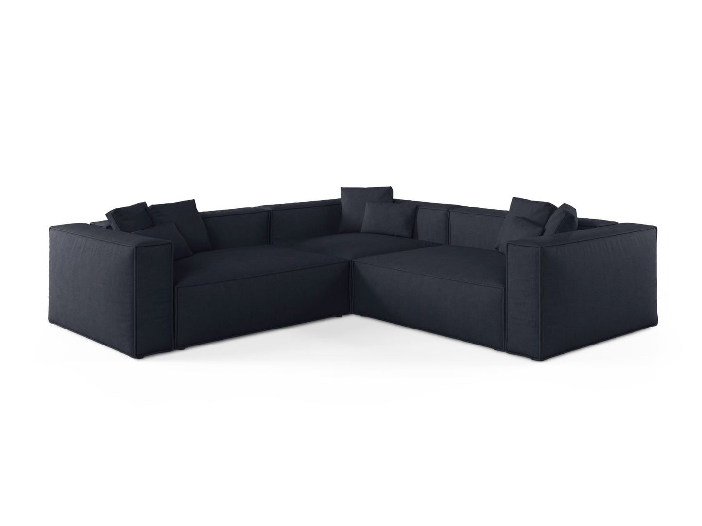Aveiro — Corner Sofa Navy Blue (Liberty 15) Black Plastic