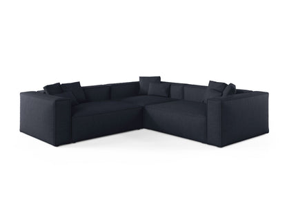 Aveiro — Corner Sofa Navy Blue (Liberty 15) Black Plastic