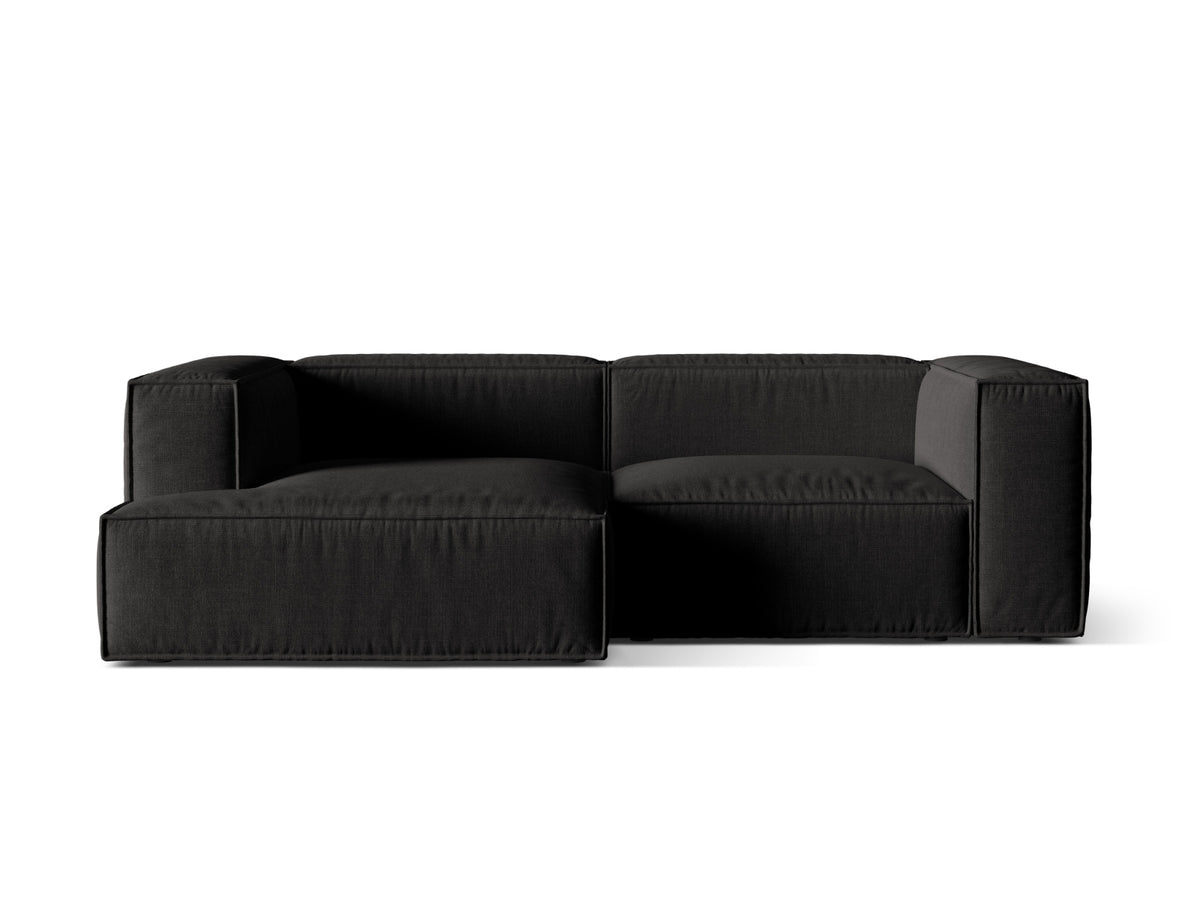 Nuria — Corner Sofa Black (Liberty 22) Black Plastic Left