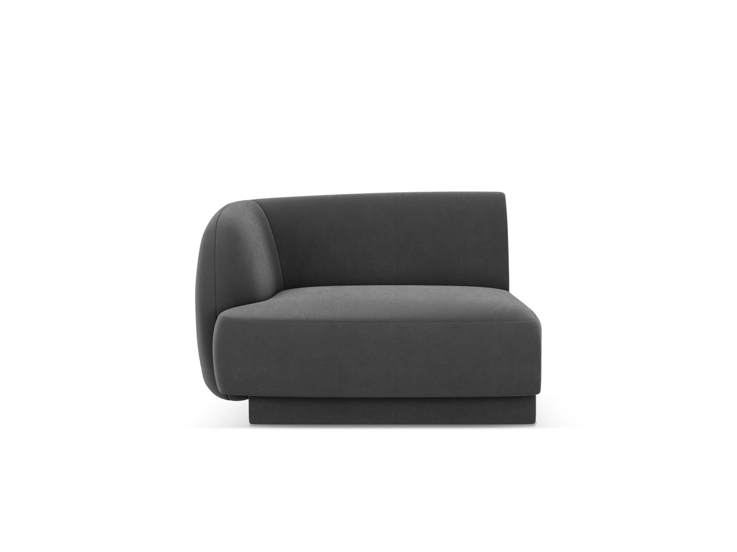 Miley — Modular Sofa Grey (Bluvel 14) Black Plastic Left