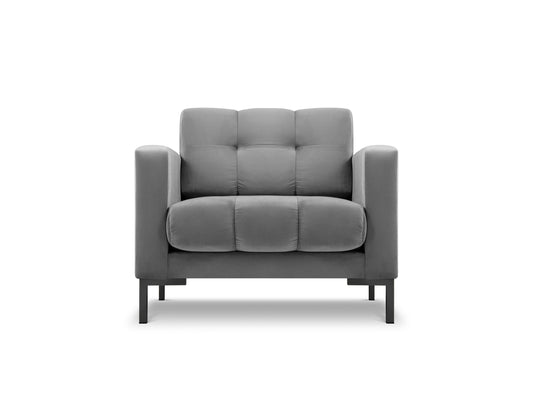 Mamaia — Armchair Light Grey (Bluvel 13) Black Metal