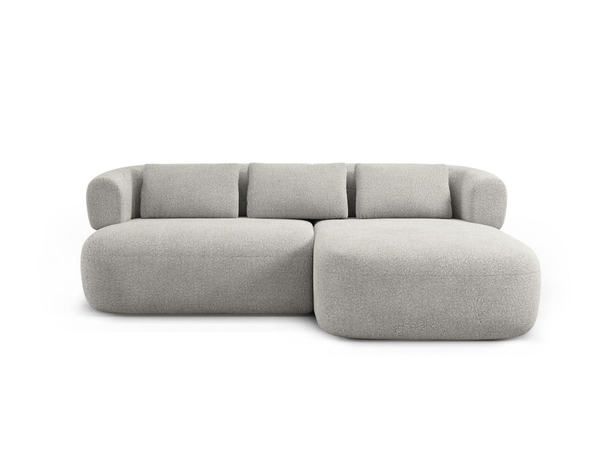 Jenny — Corner Sofa Light Grey (Now or Never 83) Black Plastic Right