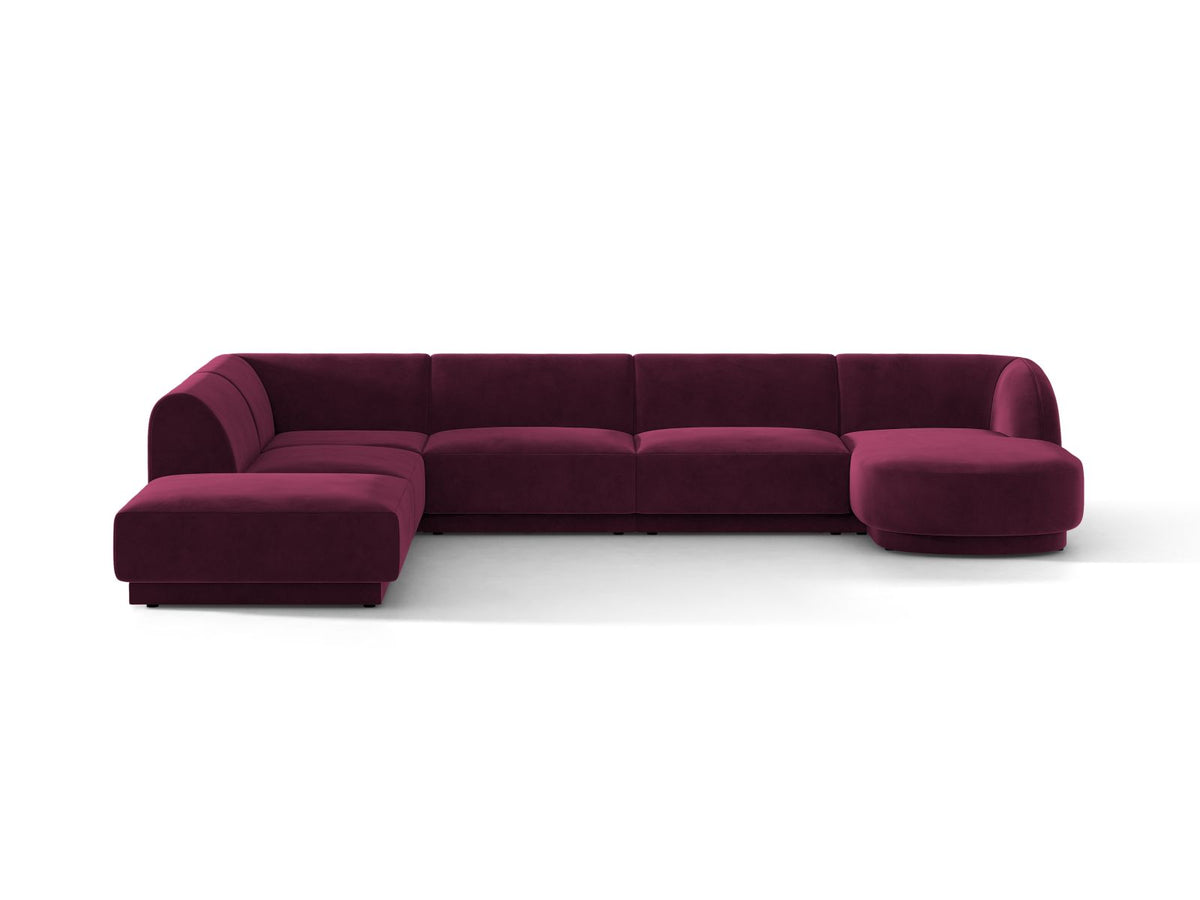 Miley — Panoramic Sofa Burgundy (Venus 2932) Black Plastic Left