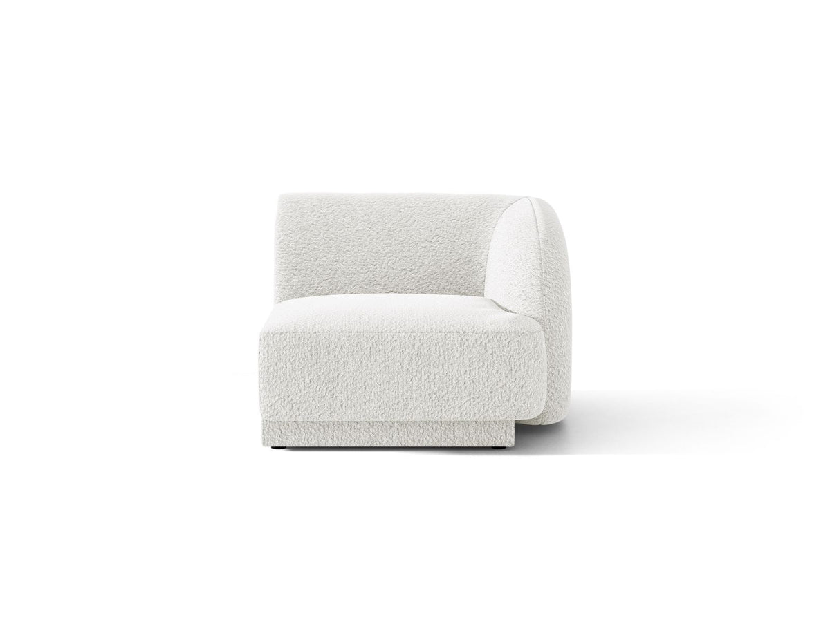 Miley — Modular Sofa White (Baloo 2073) Black Plastic Right