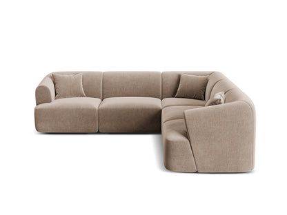 Campi — Corner Sofa Dark Beige (Vogue 3) Black Plastic