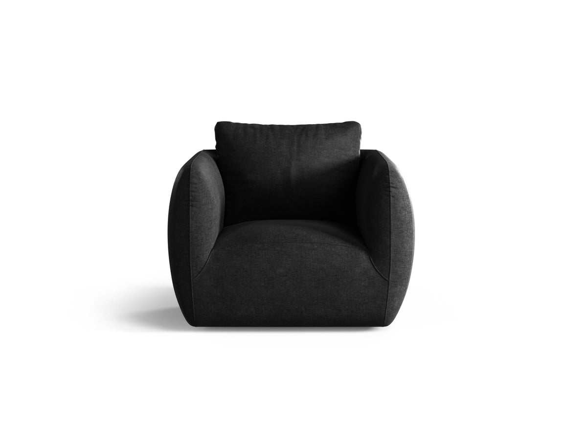 Iga — Armchair Black (Wind 99) Silver Metal