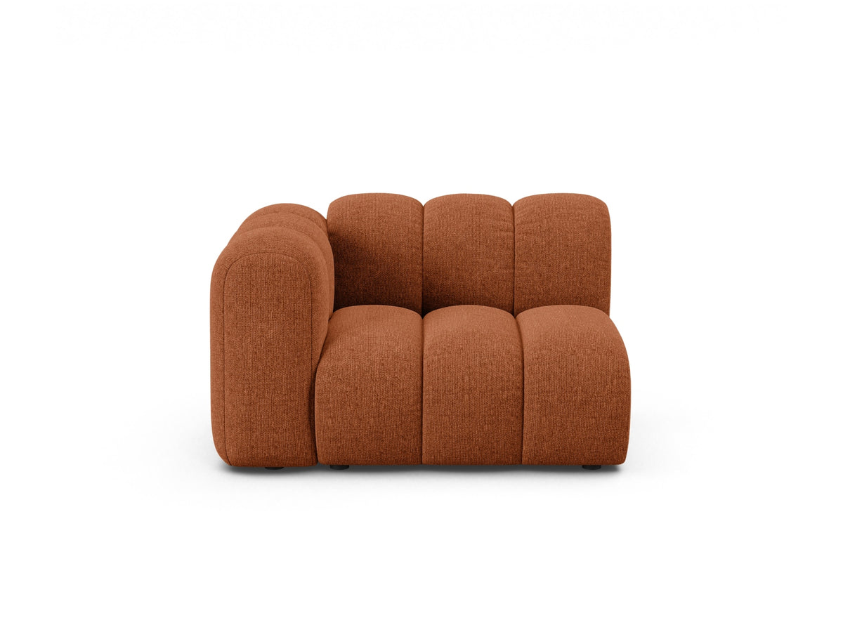 Lupine — Modular Sofa Brick (Eden 10 Terra) Black Plastic Left