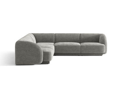 Miley — Corner Sofa Light Grey (Eden 18 Grey) Black Plastic