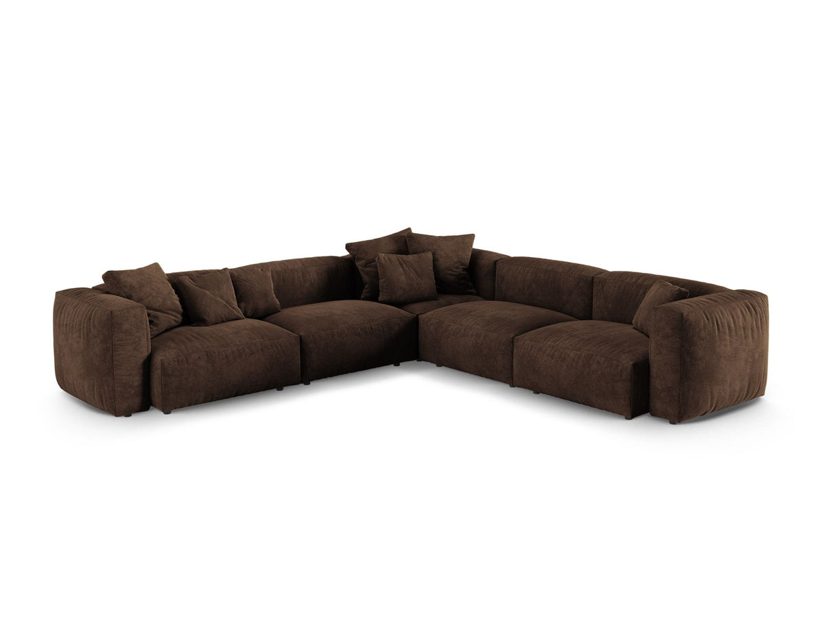Martina — Corner Sofa Chocolate (Vogue 6) Black Plastic