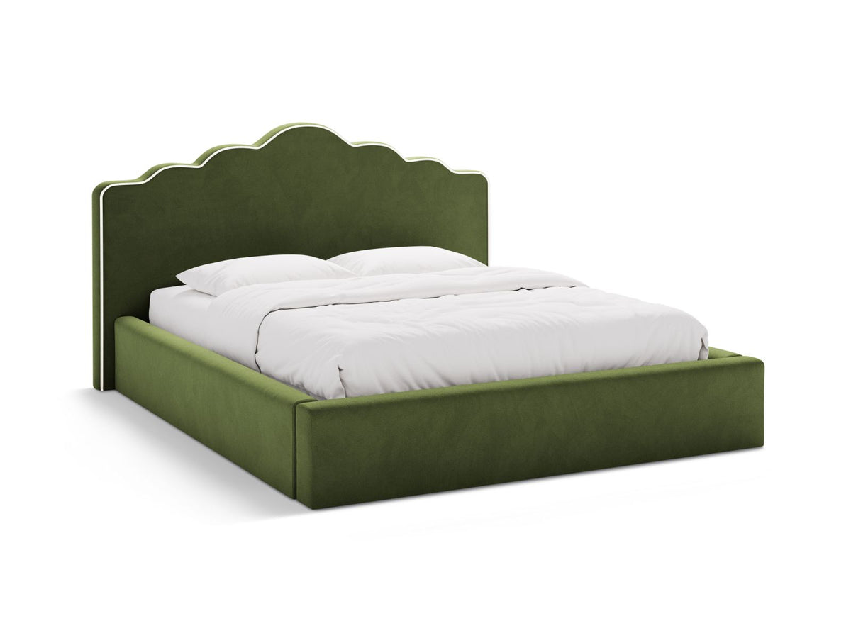 Dream — Bed (200x222x122 cm) Ivory && Army Green (Magic Velvet 2256 && Magic Velvet 2295)