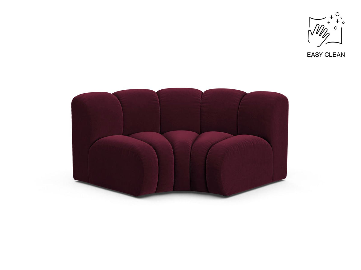 Lupine — Modular Sofa Burgundy (Venus 2932) Black Plastic