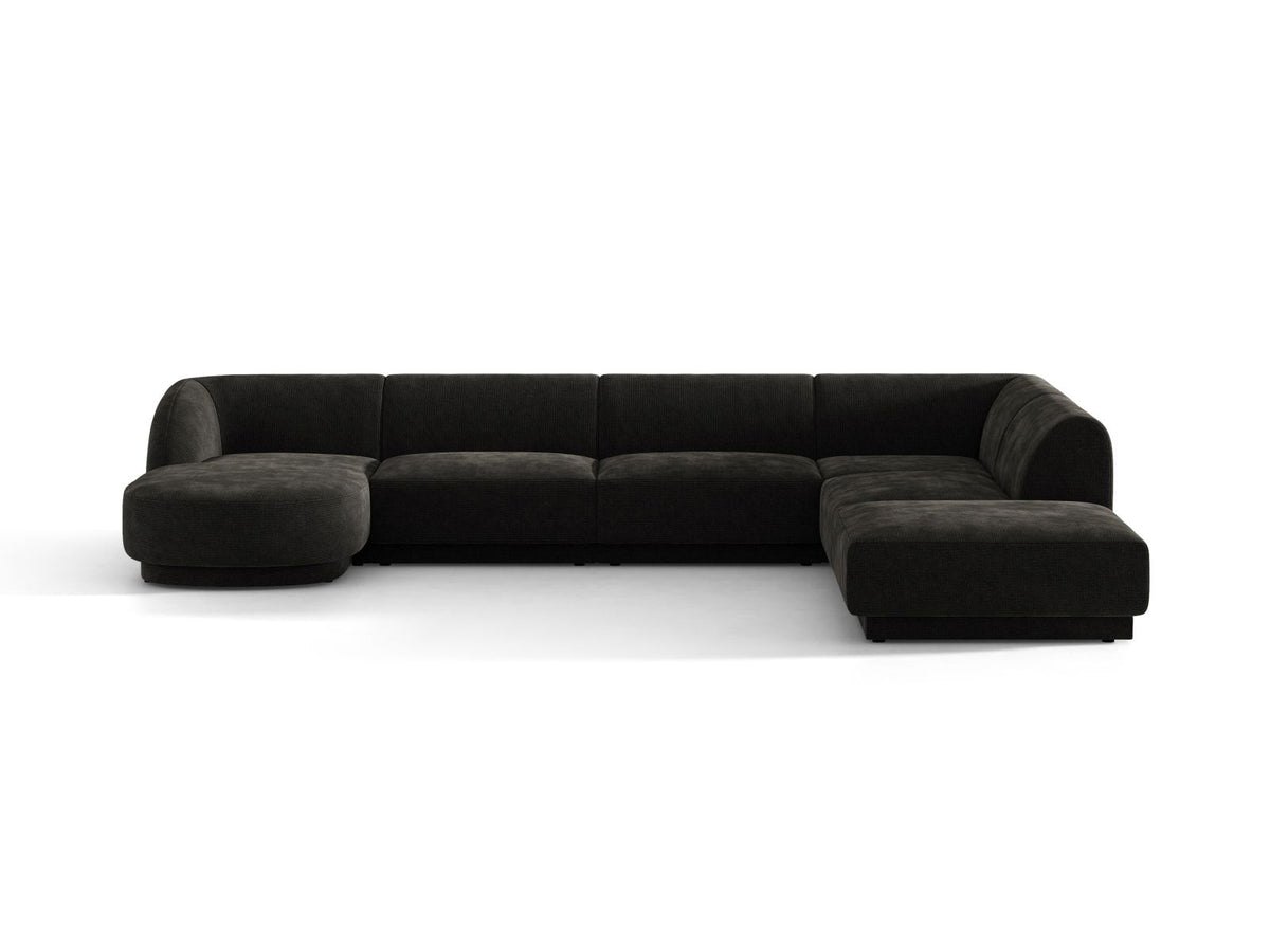 Miley — Panoramic Sofa Anthracite (Eden 21 Black) Black Plastic Right