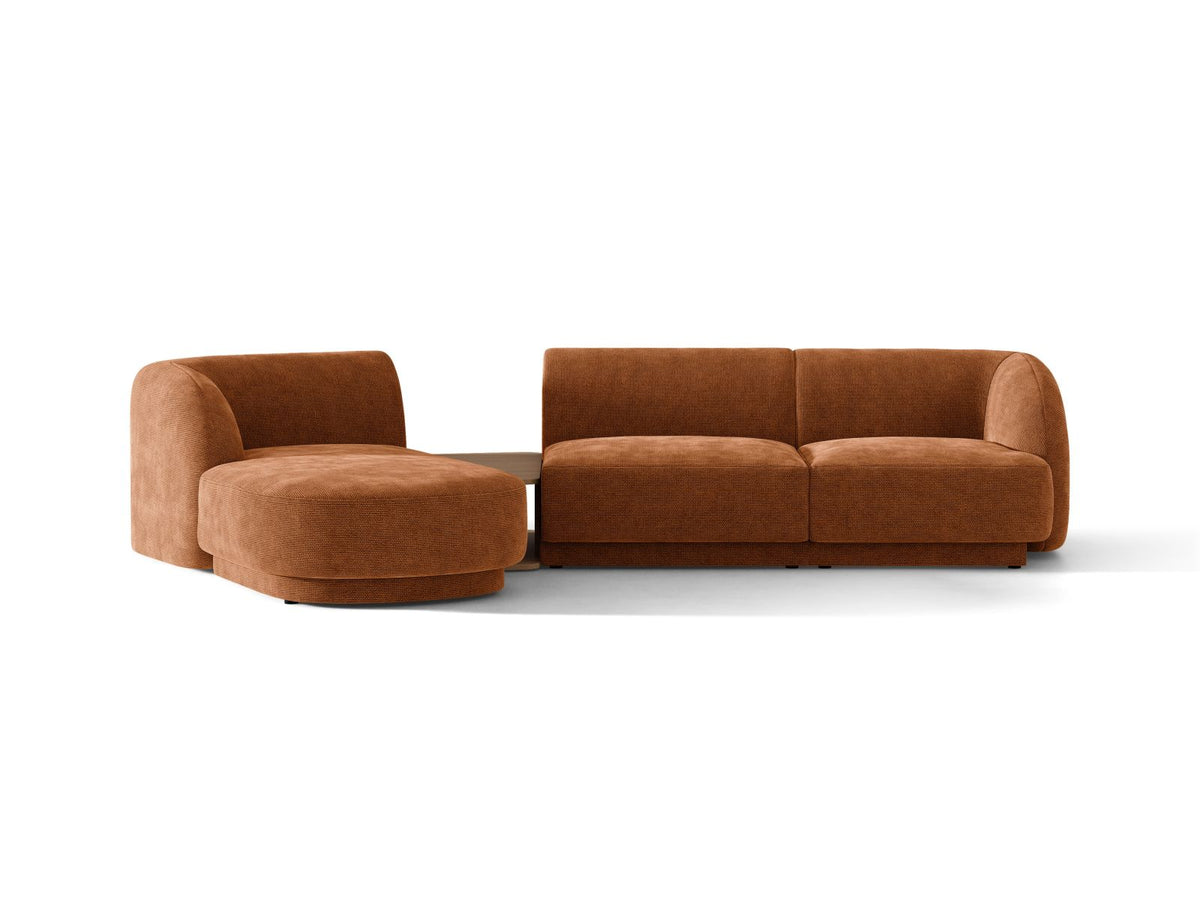 Miley — Sofa Brick (Eden 10 Terra) Black Plastic Left