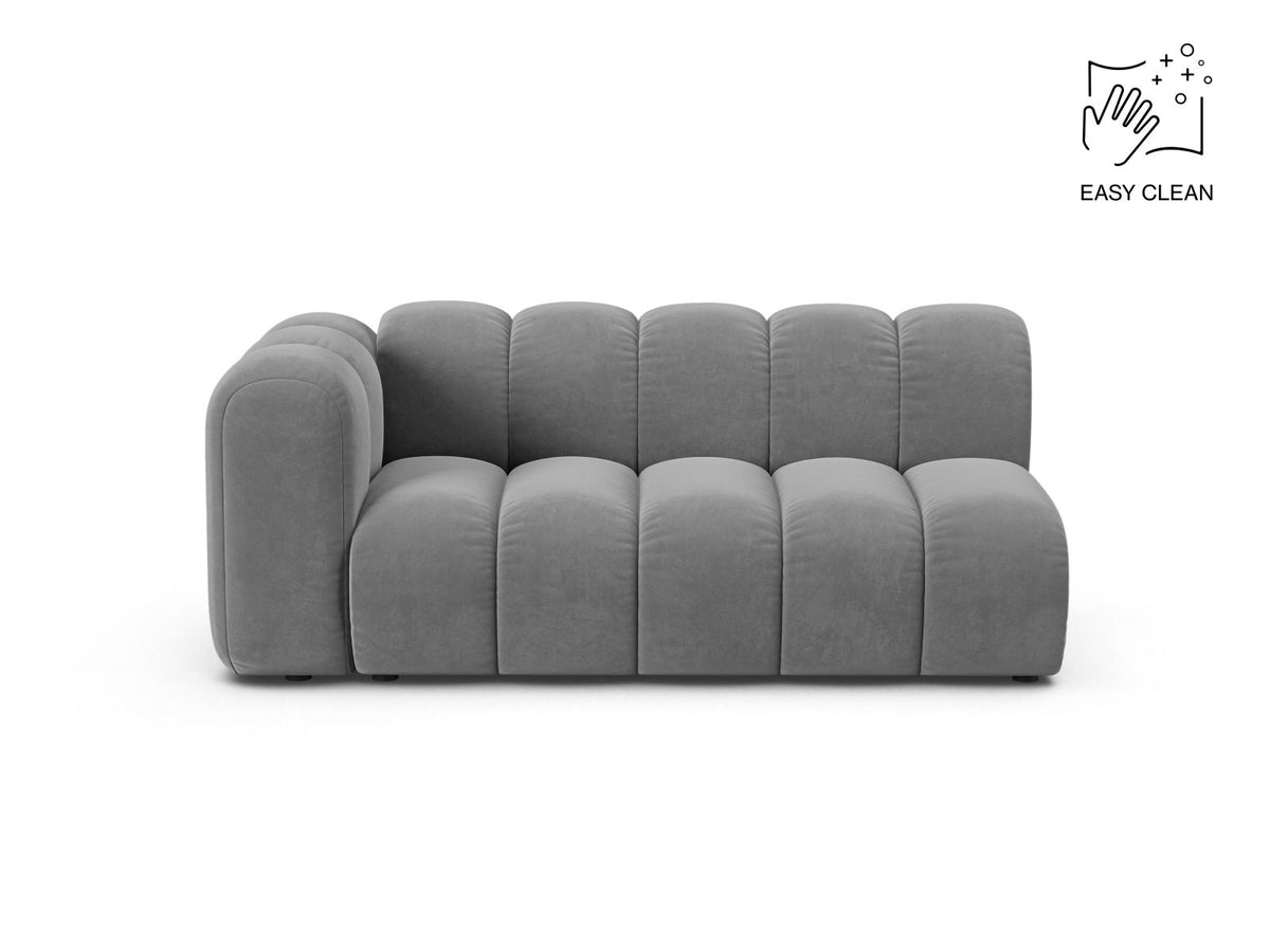 Lupine — Modular Sofa Light Grey (Venus 2929) Black Plastic Left