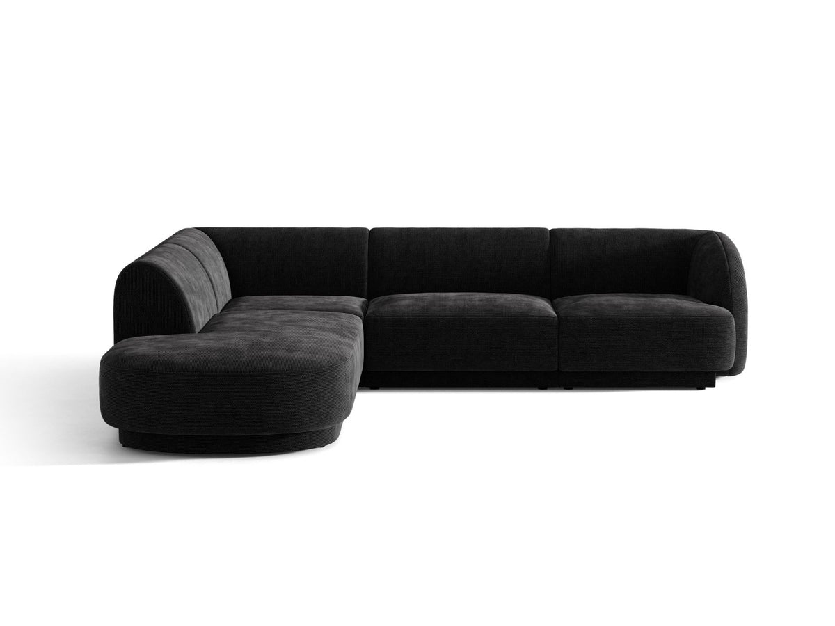 Miley — Corner Sofa Black (Haga 19) Black Plastic Left