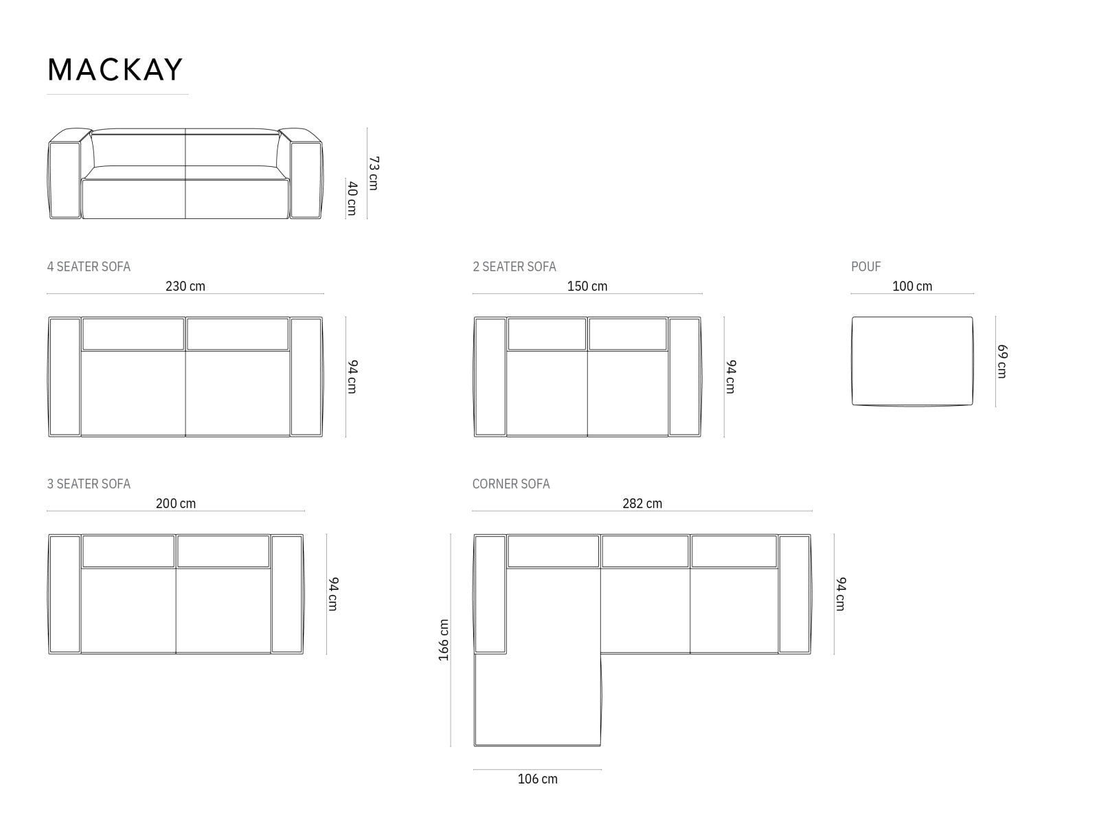 Mackay — Sofa (150x94x73 cm)