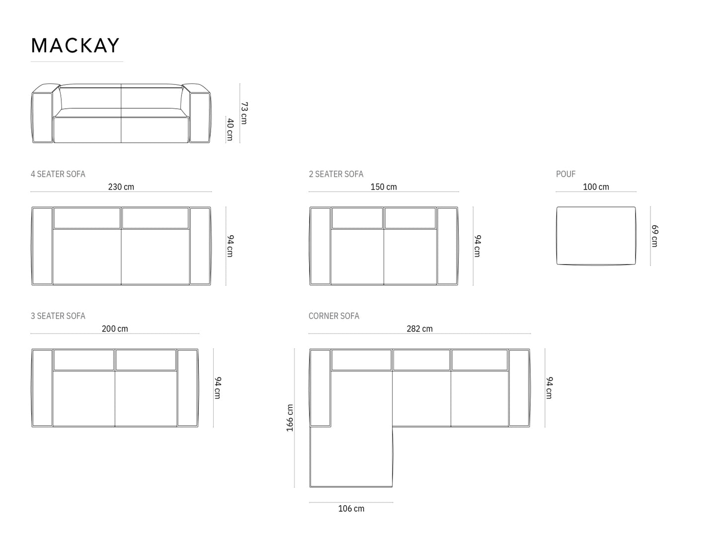 Mackay — Pouf (100x69x40 cm)