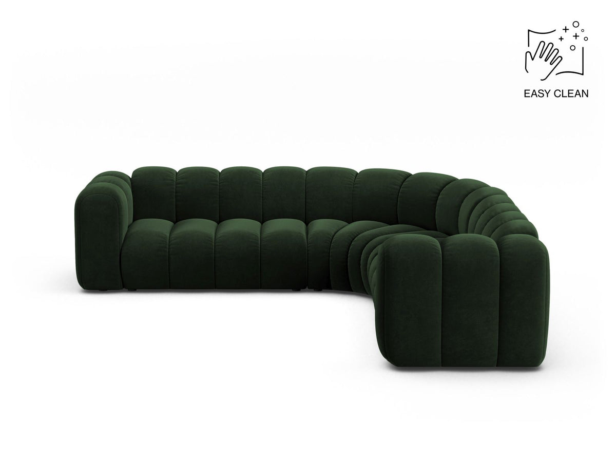 Lupine — Corner Sofa Bottle Green (Venus 2940) Black Plastic