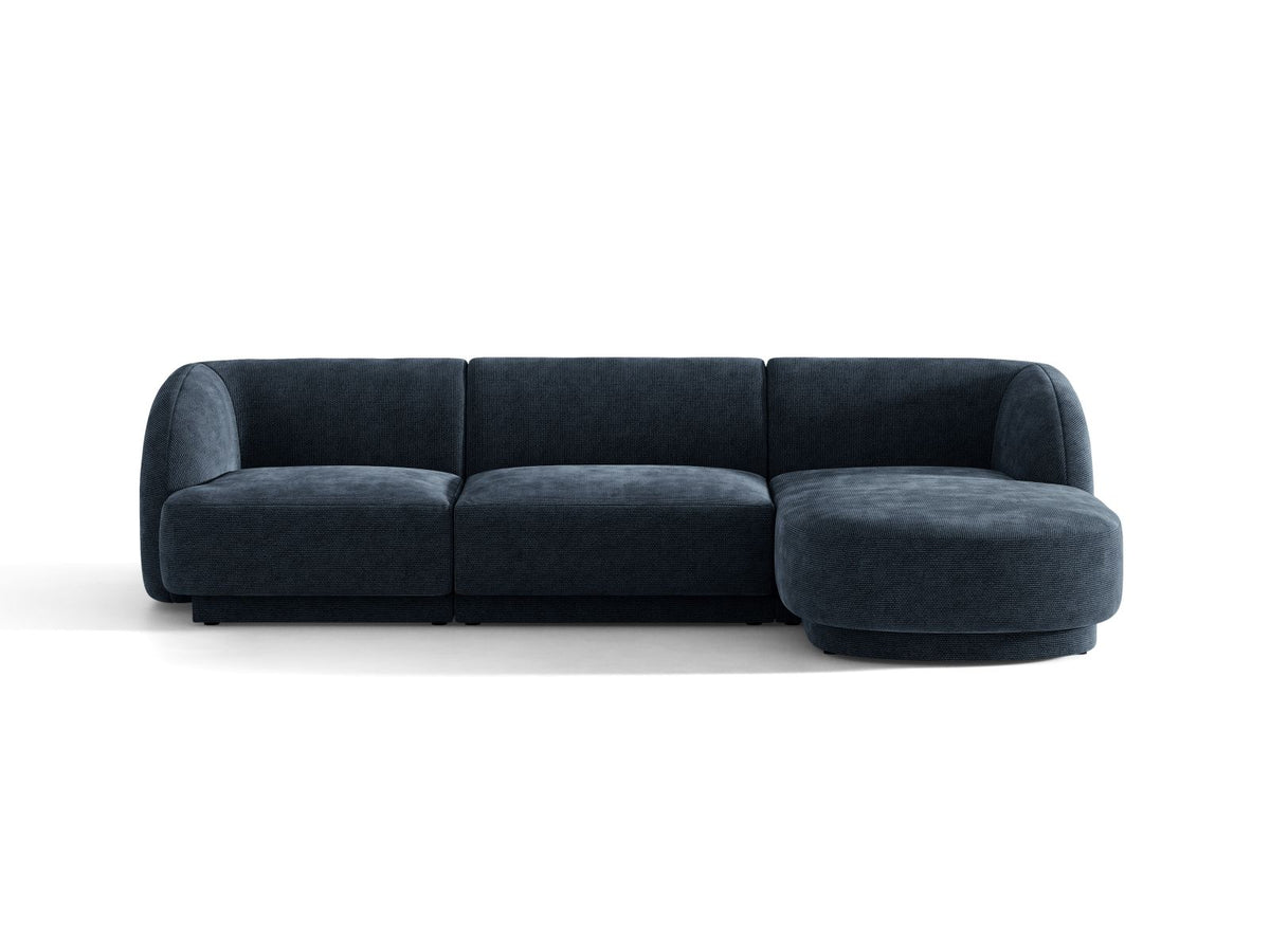 Miley — Corner Sofa Royal Blue (Haga 86) Black Plastic Right
