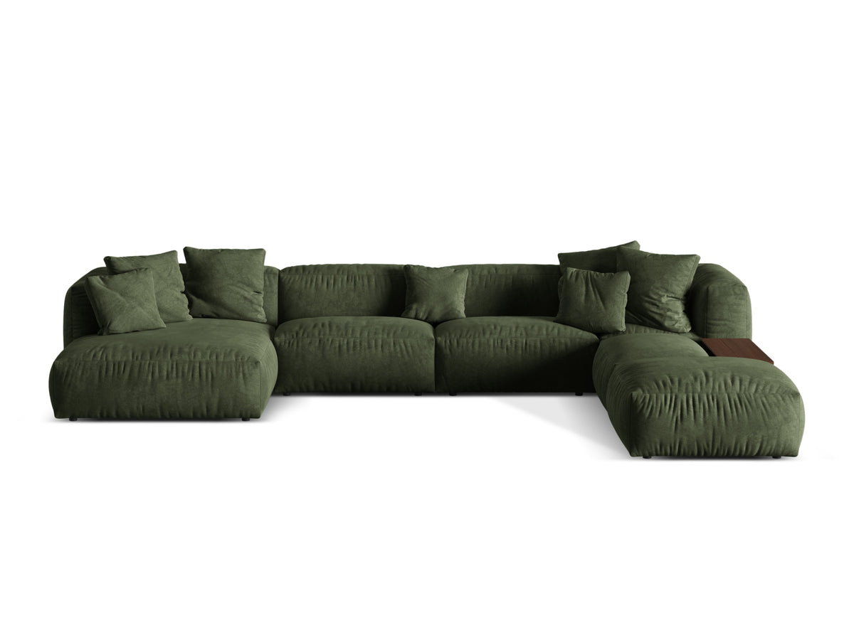 Martina — Panoramic Sofa Green (Vogue 11) Black Plastic Right