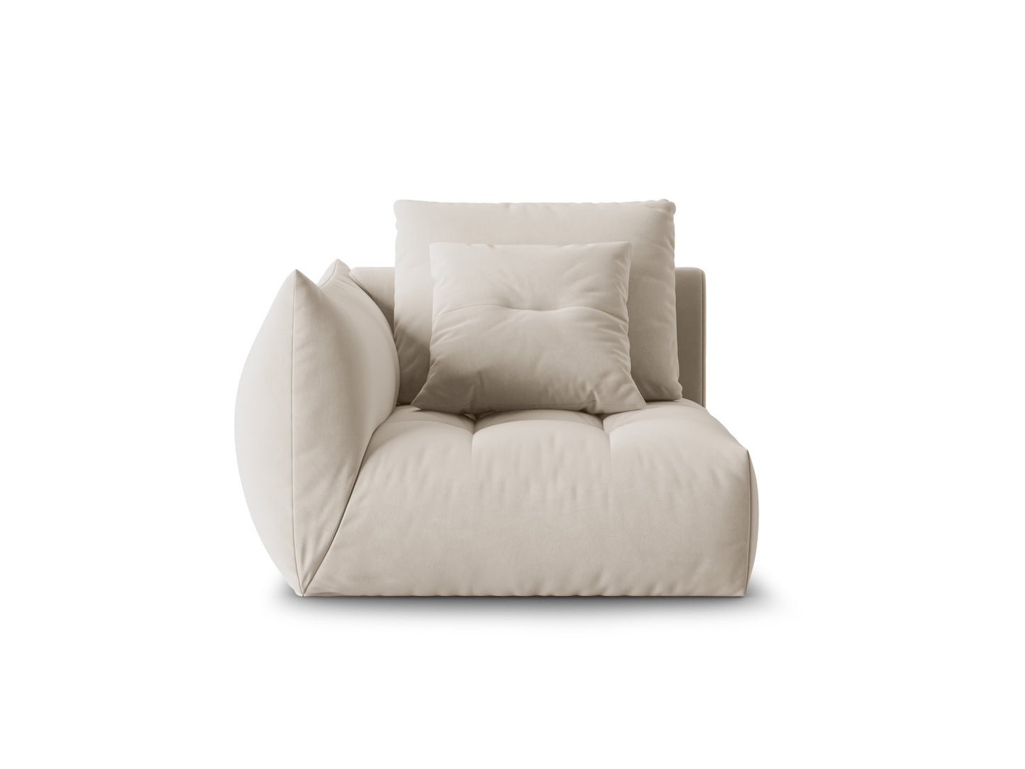 Bloom — Modular Sofa Light Beige (Casino Pearl) Black Plastic Left