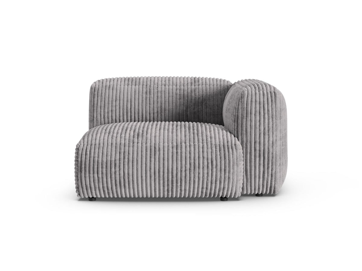 Martina — Modular Sofa Light Grey (Tilia 86) Black Plastic Right