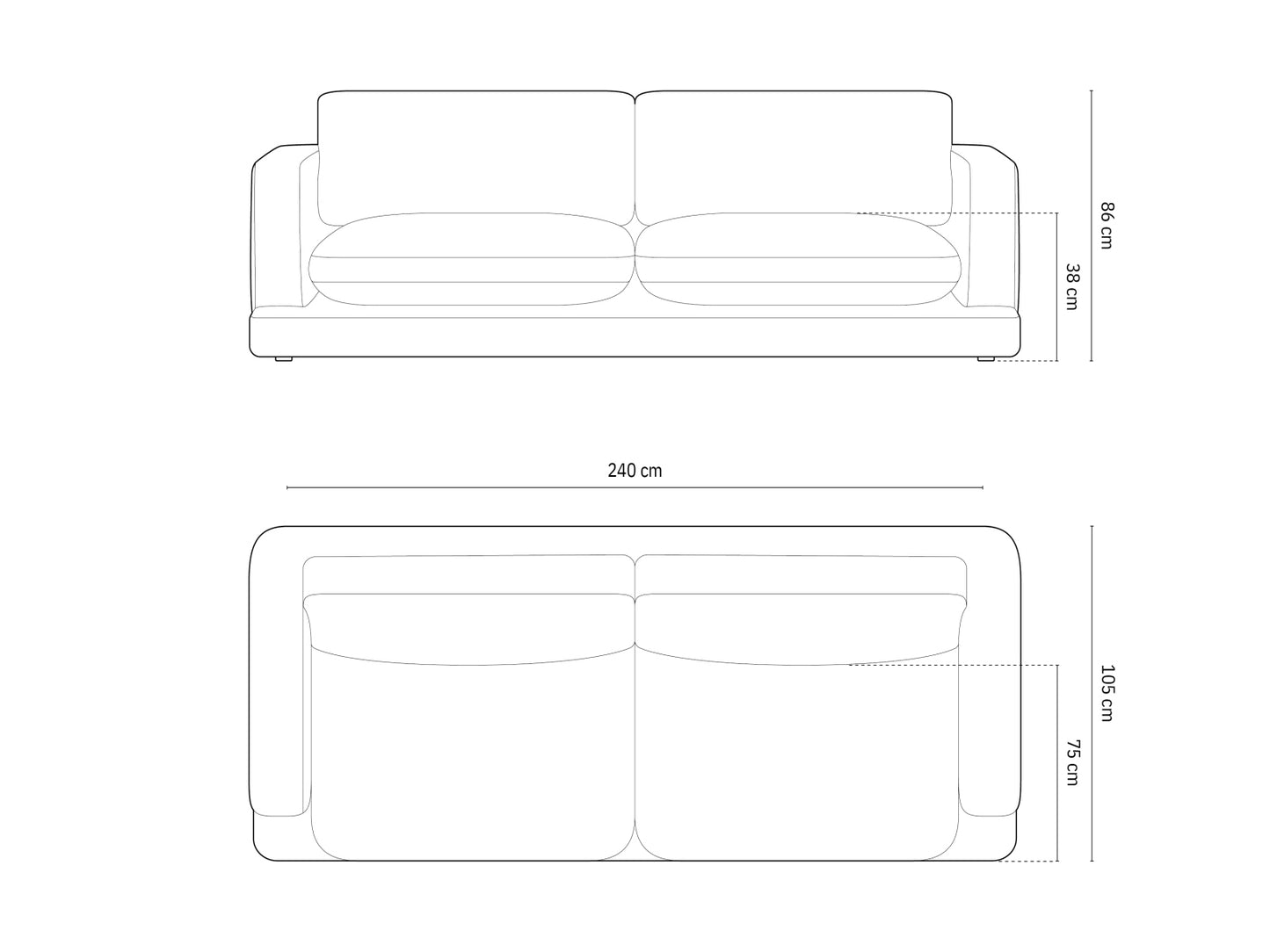 Ibiza — Sofa (240x105x86 cm)