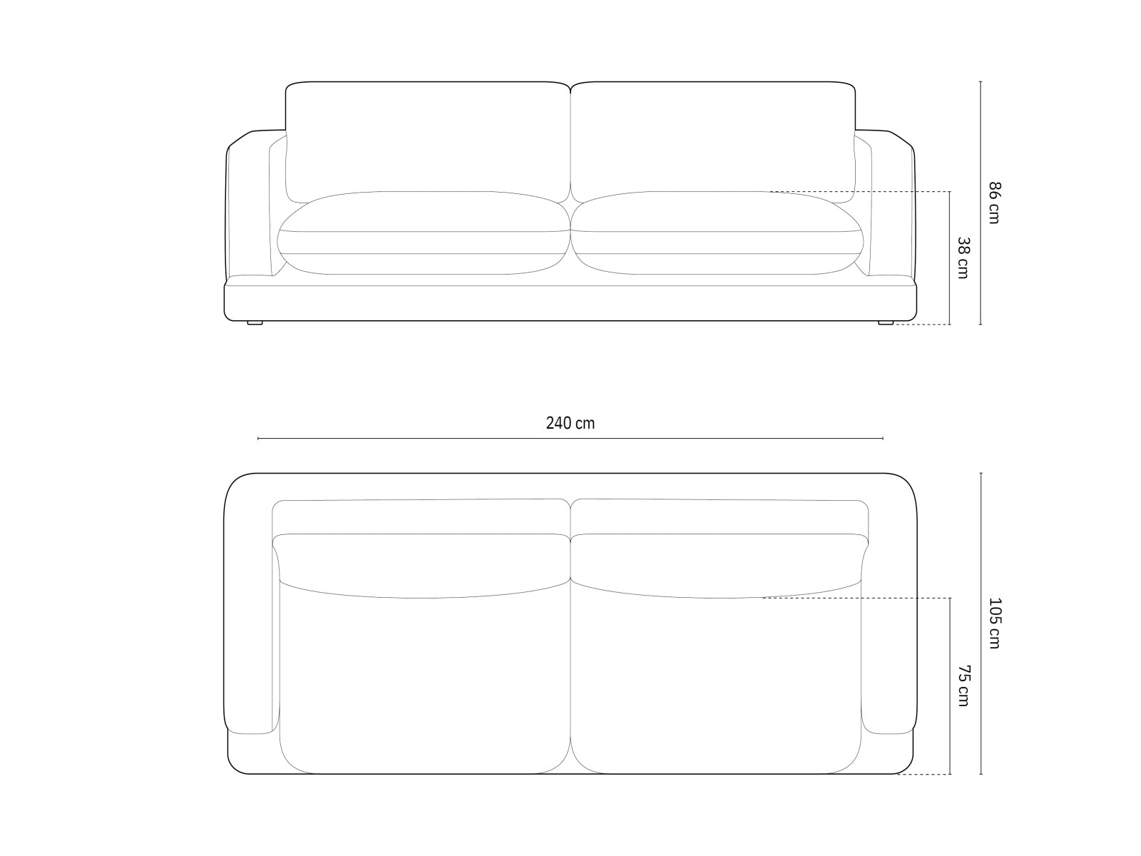 Ibiza — Sofa (240x105x86 cm)