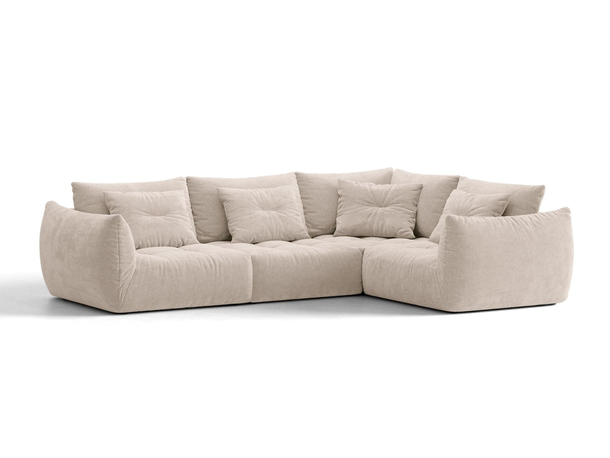 Bloom — Corner Sofa Light Beige (Wind 05) Black Plastic Right