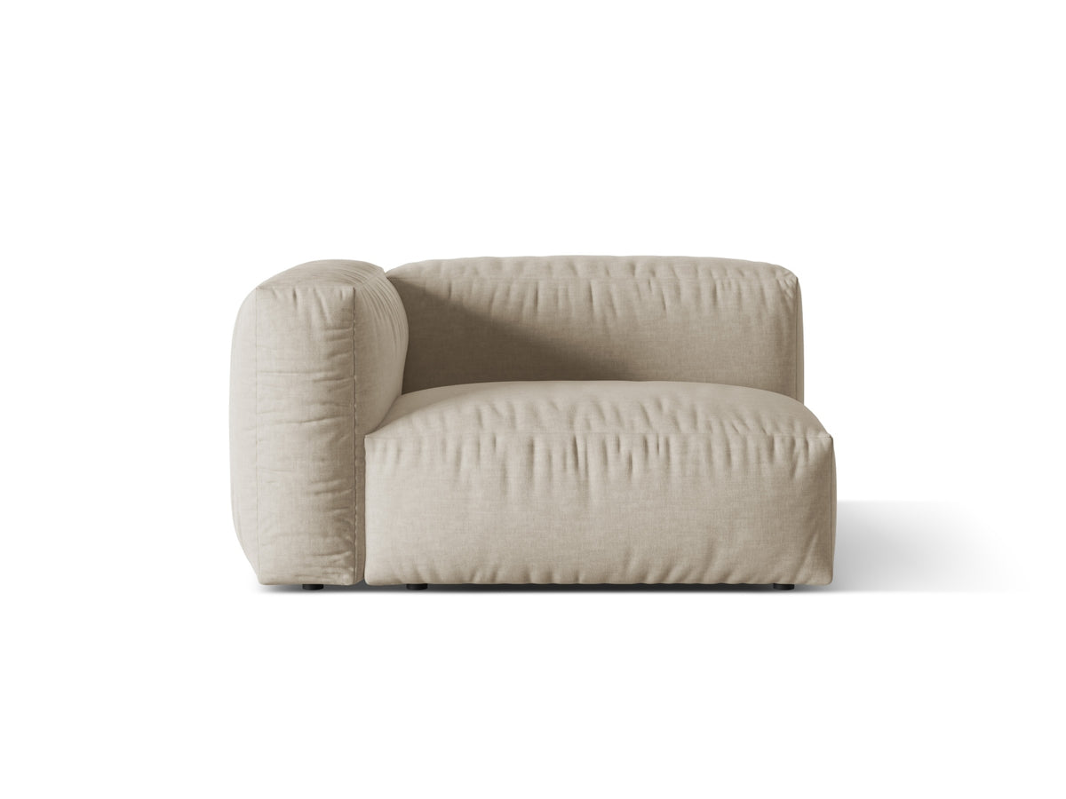 Martina — Modular Sofa Light Beige (Boston Toffee) Black Plastic Left