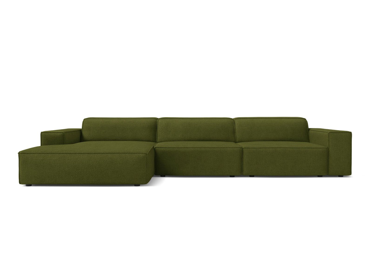 Jodie — Corner Sofa (284x162x77 cm) Dark Olive Green (Baloo 2090) Left
