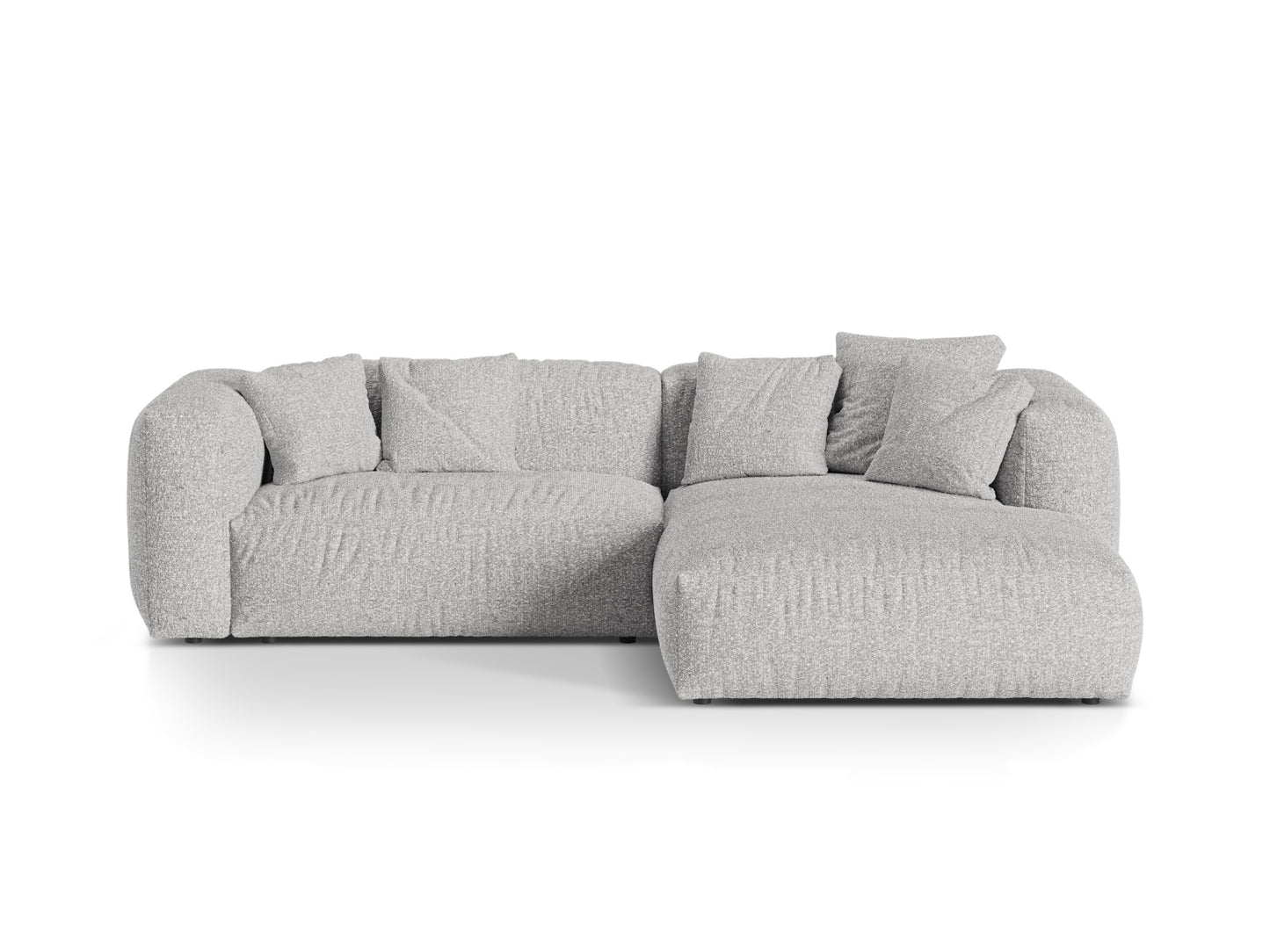 Martina — Corner Sofa Silver (Monet Silver) Black Plastic Right