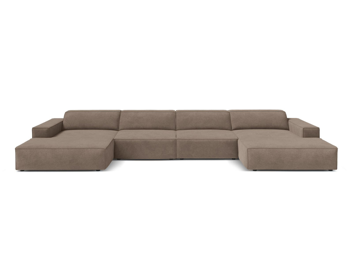 Jodie — Panoramic Sofa Cappuccino (Liberty 5) Black Plastic