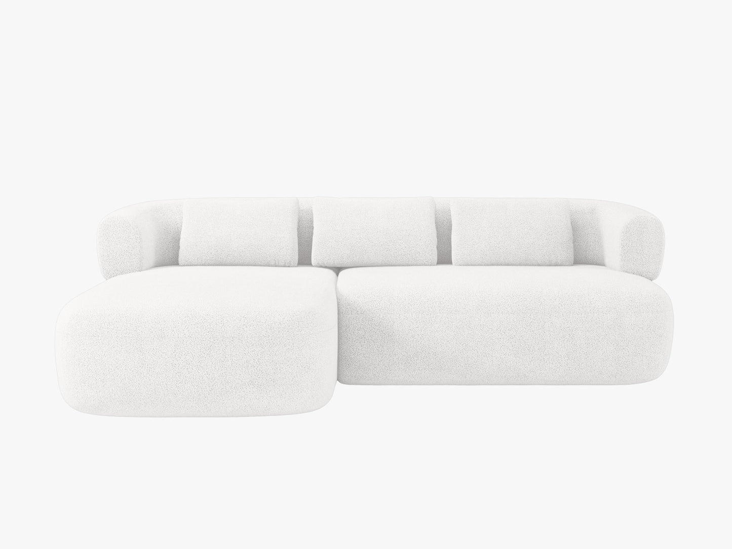 Jenny — Corner Sofa Ivory (Now or Never 01) Black Plastic Left