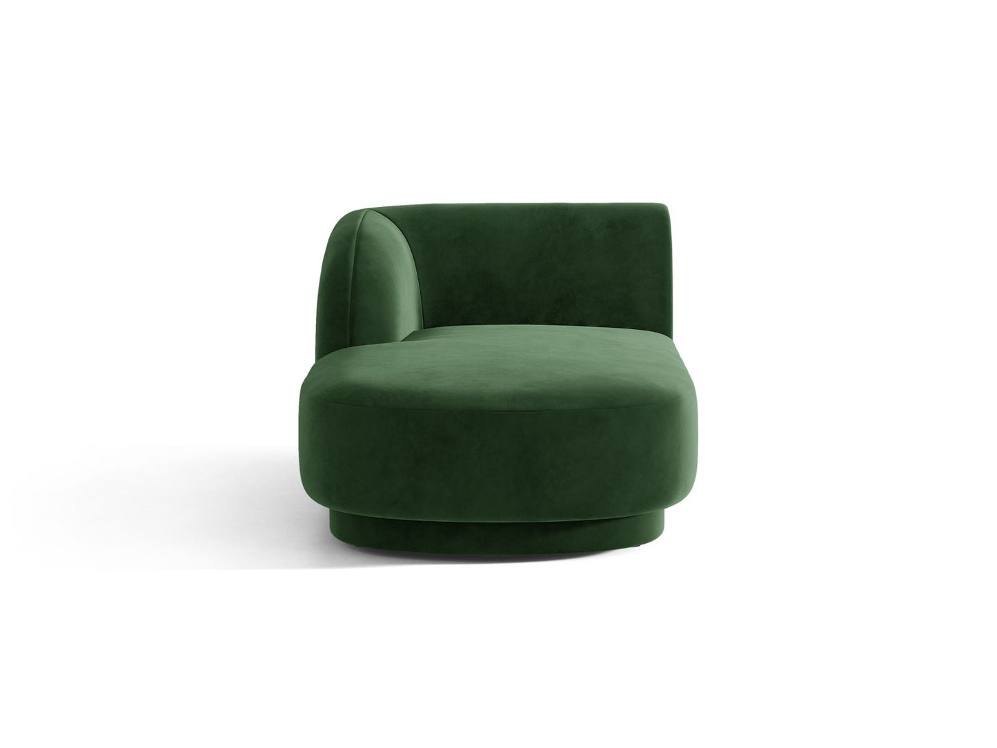 Miley — Chaise Longue Bottle Green (Venus 2940) Black Plastic Left
