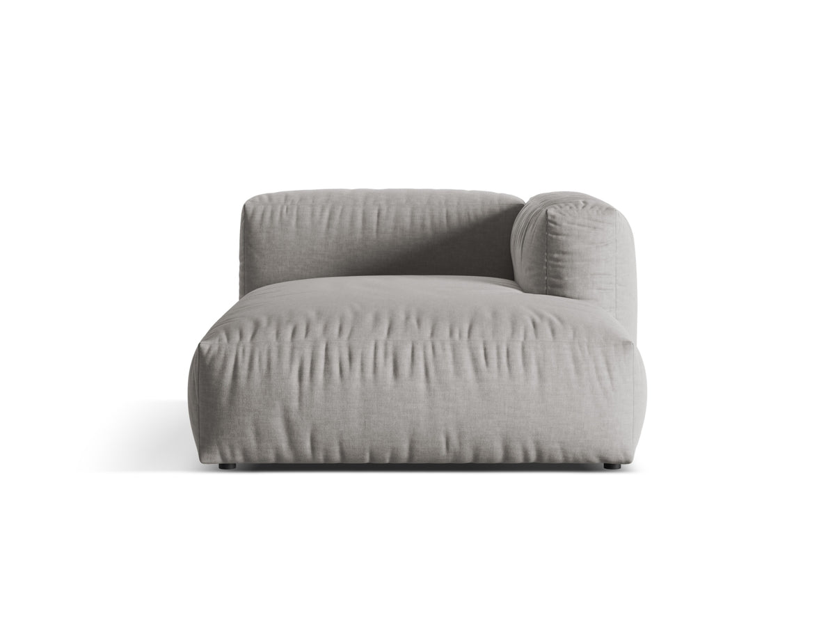 Martina — Chaise Longue Light Grey (Boston Light Grey) Black Plastic Right