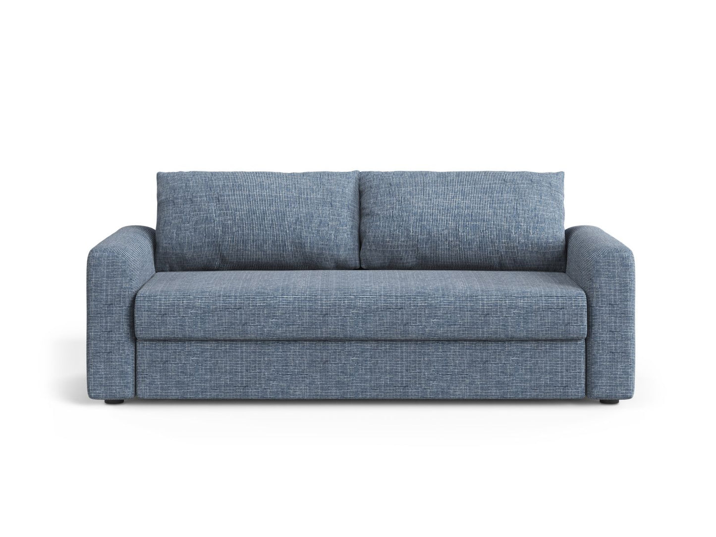 David — Sofa Blue Melange (Baltimore Marine) Black Plastic